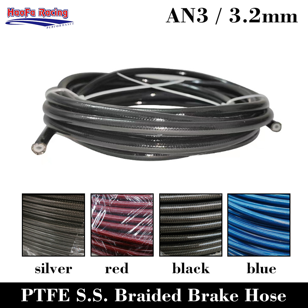AN3 Motorcycle PTFE Brake Line - Flexible Hose Braided recension och pris