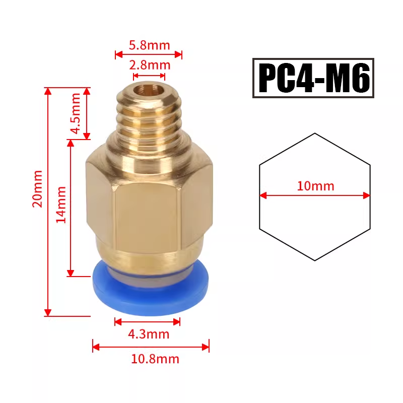 10pcs/lot PC4-M10 Pneumatic Co - Ptfe Tape Thread recension och pris
