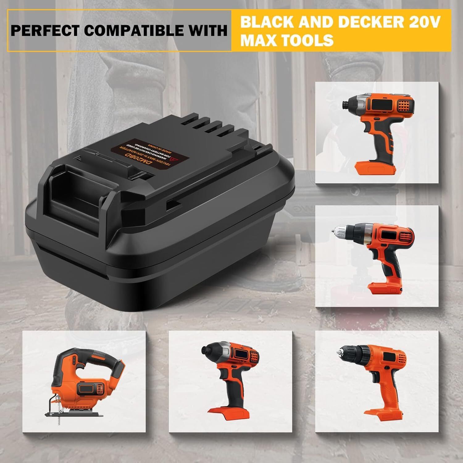 DM20BD Battery Adapter for DeW - Black+Decker Tool Cordless recension och pris