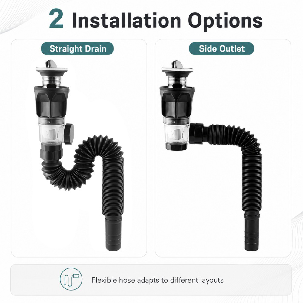 1-5pcs Bathroom Sink Drain Kit - Drain Pipe Clip recension och pris